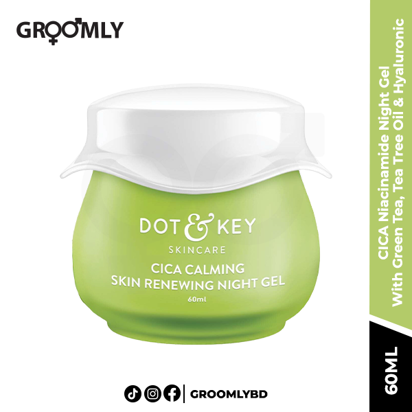 Dot and Key CICA Niacinamide Night Gel With Green Tea, Tea Tree Oil & Hyaluronic- 60ml