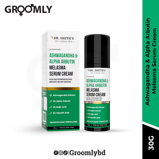 Dr Sheth's Ashwagandha & Alpha Arbutin Melasma Serum Cream – 30g