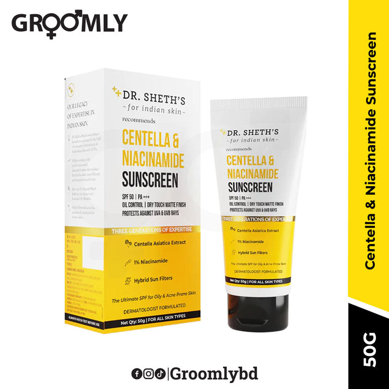 Dr Sheth's Centella & Niacinamide Oil & Acne Control Sunscreen 50g