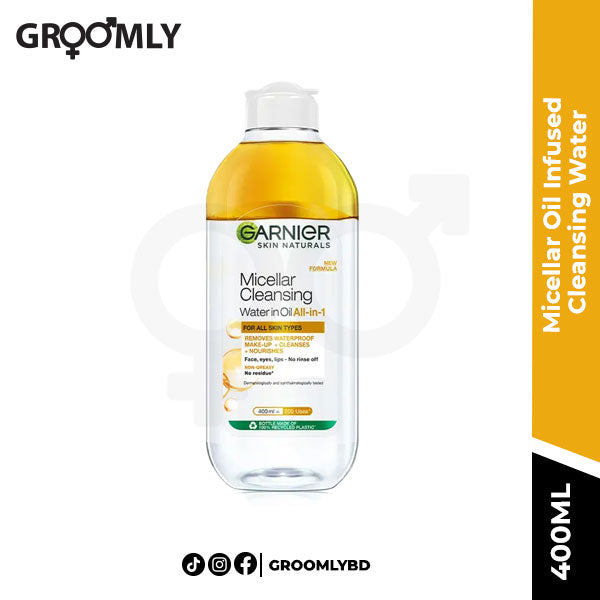Garnier SkinActive Micellar Oil Infused Cleansing Water 400 ml for waterproof makeup removal