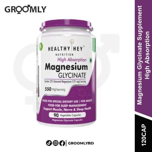 HealthyHey Magnesium Glycinate 120 Capsules available in Bangladesh