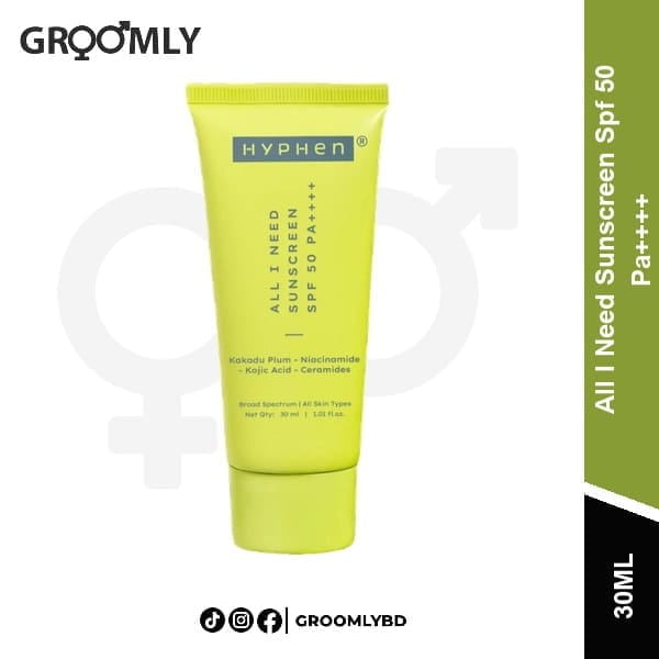 Hyphen All I Need Sunscreen SPF 50 30ml available in Bangladesh