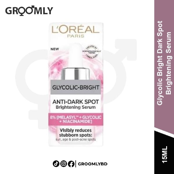 L'Oreal Paris Glycolic Bright Dark Spot Brightening Serum 15ml available in Bangladesh