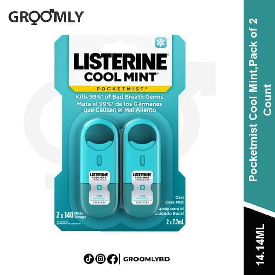 Listerine Pocketmist Cool Mint 2 × 7.7ml available in Bangladesh