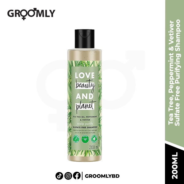 Love Beauty & Planet Tea Tree, Peppermint & Vetiver Sulfate Free Purifying Shampoo - 200ml
