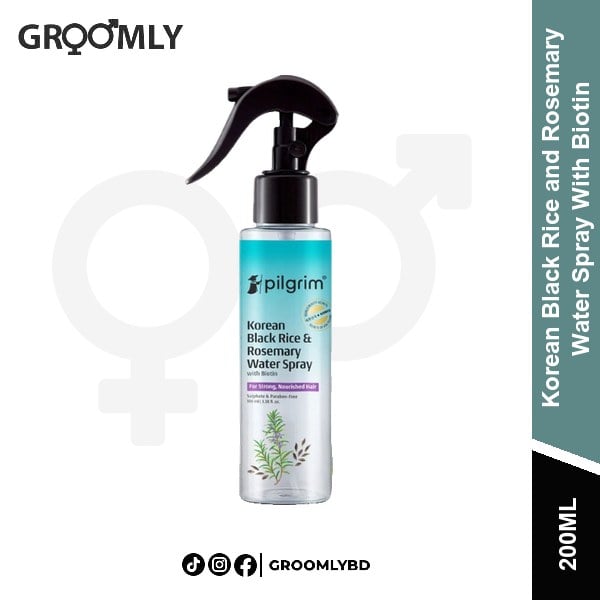 Pilgrim Korean Black Rice and Rosemary Water Spray With Biotin 200ML available in Bangladesh
