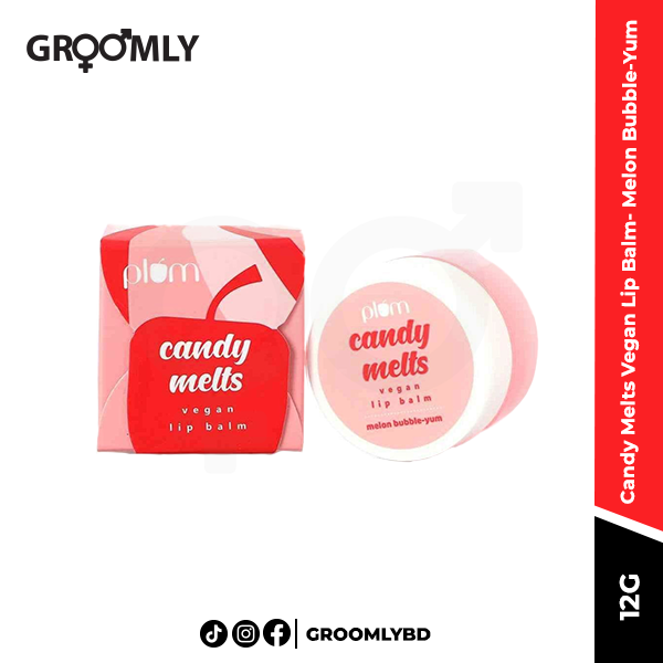 Plum Candy Melts Vegan Lip Balm- Melon Bubble-Yum
