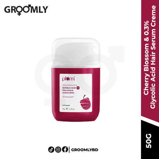 Plum Cherry Blossom and 0.3% Glycolic Acid Frizz Control Hair Serum Creme 50 g