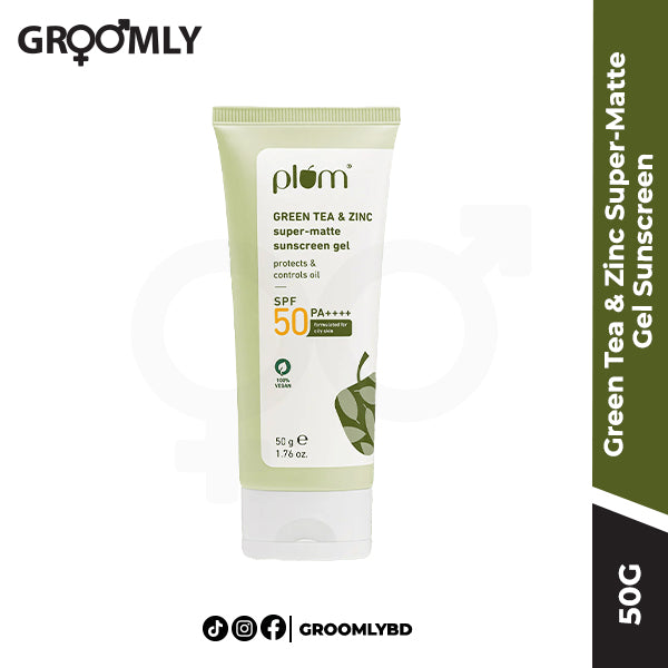 Plum Green Tea & Zinc Super-Matte Gel Sunscreen SPF 50 PA ++++- 50g