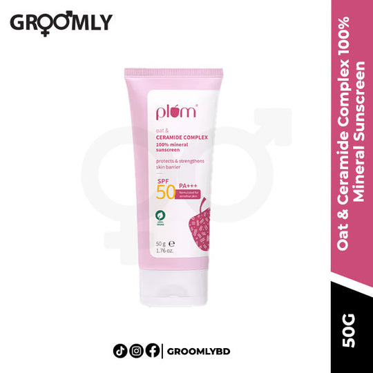 Plum Oat and Ceramide Complex 100% Mineral Sunscreen 50 g for sensitive skin