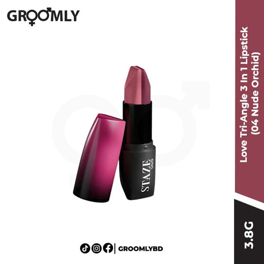 Staze Love Tri-Angle 3 In 1 Lipstick (04 Nude Orchid)