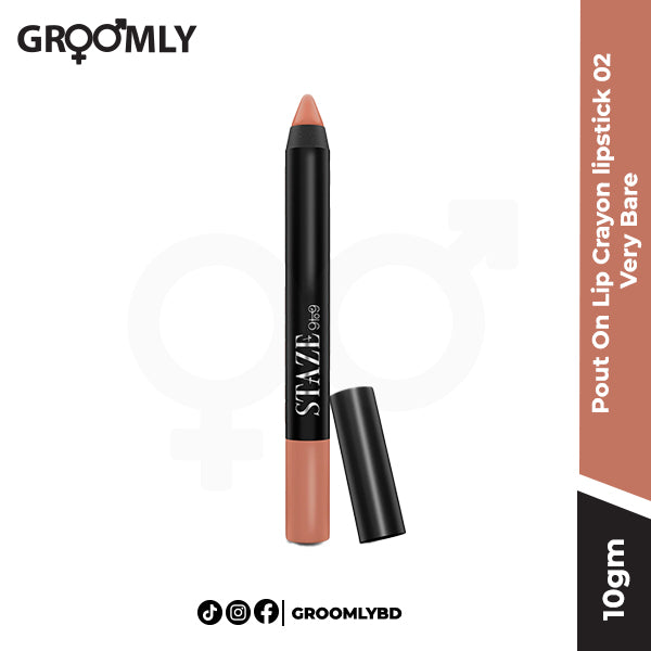 Staze Pout On Lip Crayon lipstick 02 Very Bare
