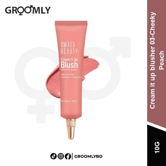 Swiss Beauty Cream it up blusher 03-Cheeky Peach 10g available in Bangladesh