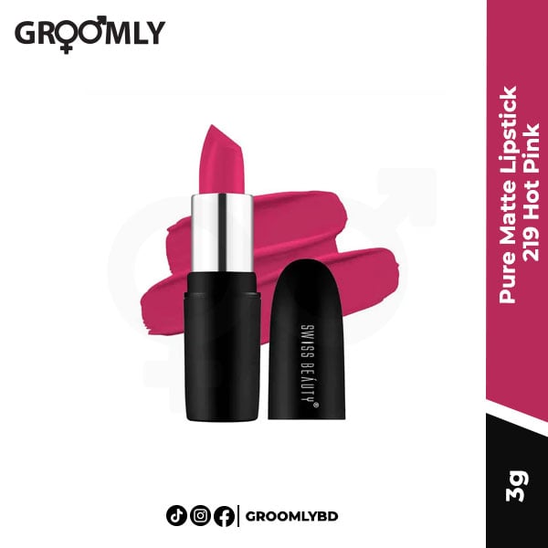 Swiss Beauty Pure Matte Lipstick 219 Hot Pink