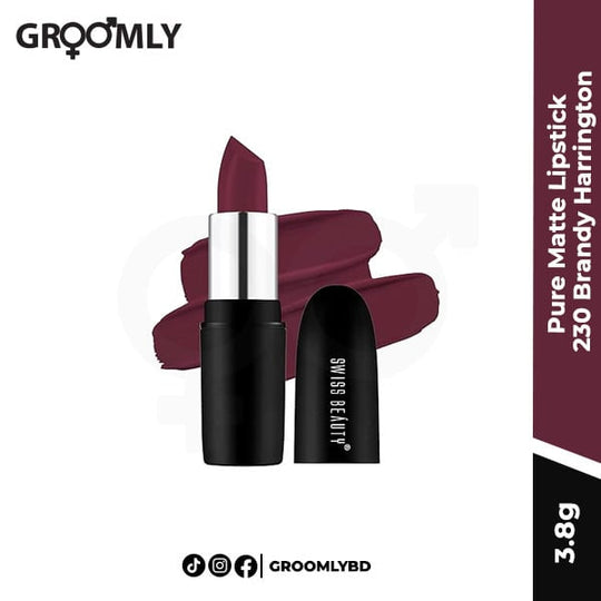 Swiss Beauty Pure Matte Lipstick 230 Brandy Harrington