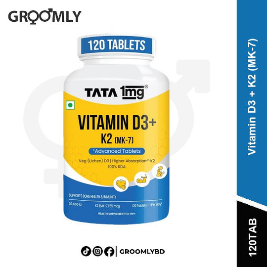Tata 1mg Vitamin D3 + K2 (MK-7) 120 Tablets available in Bangladesh
