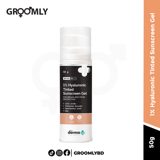 The Derma Co 1% Hyaluronic Tinted Sunscreen Gel for Broad Spectrum Protection - 50g