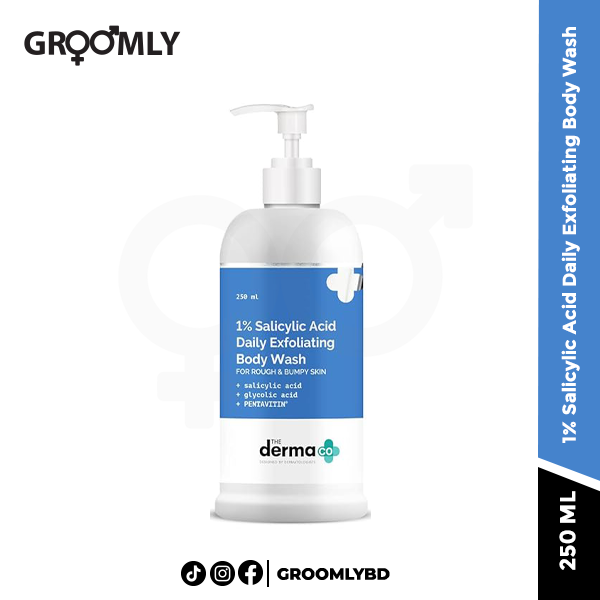 The Derma Co 1% Salicylic Acid Daily Exfoliating Body Wash with Salicylic Acid , Glycolic Acid & PENTAVITIN® - 250ml