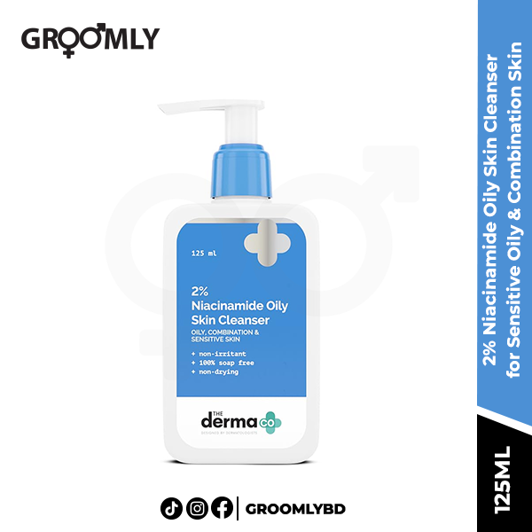 The Derma Co 2% Niacinamide Oily Skin Cleanser for Sensitive, Oily & Combination Skin - 125ml