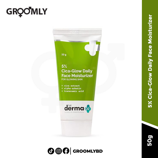 The Derma Co 5% Cica-Glow Daily Face Moisturizer with Alpha Arbutin & Tranexamic Acid - 50 g