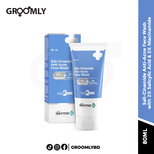 The Derma Co Sali-Cinamide Anti-Acne Face Wash with 2% Salicylic Acid & 2% Niacinamide - 80ml