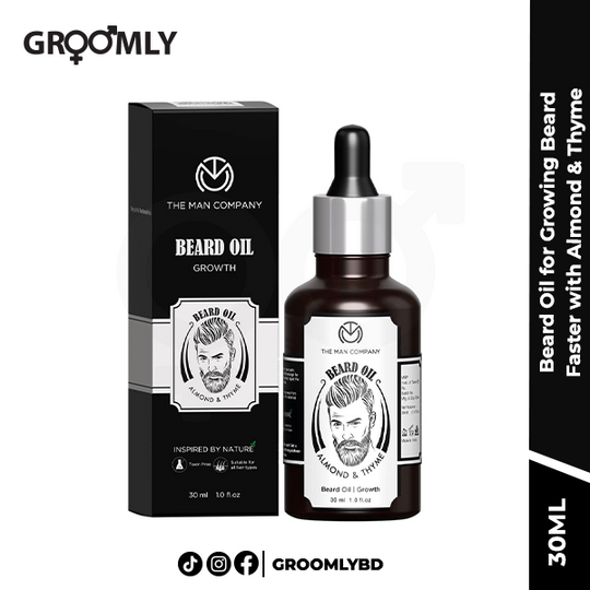 The Man Company Beard Oil for Growing Beard Faster with Almond & Thyme- 30ml