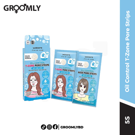 Watsons Oil Control T-Zone Pore Strips With AHA & BHA 5S Nose + 5S Forehead & Chin Strips