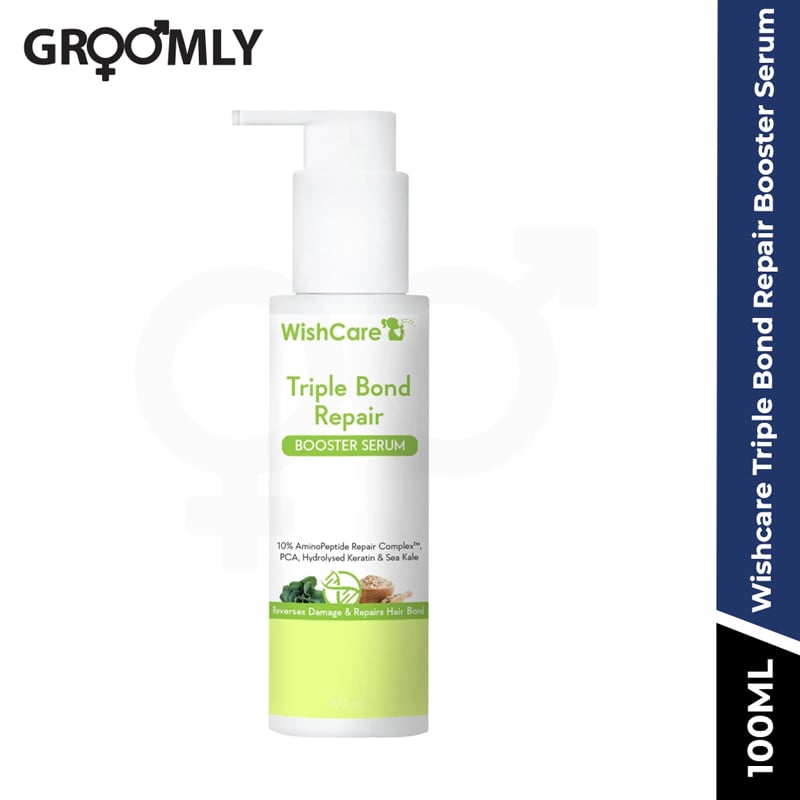 Wishcare Triple Bond Repair Booster Serum - 10% AminoPeptide Complex - Repairs Damaged & Frizzy Hair - 100ml
