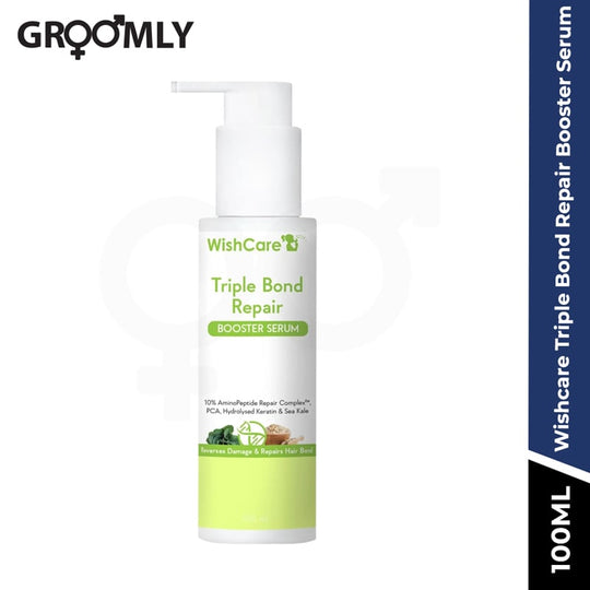 Wishcare Triple Bond Repair Booster Serum - 10% AminoPeptide Complex - Repairs Damaged & Frizzy Hair - 100ml